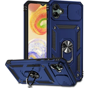 Kny Samsung Galaxy A04 Kılıf Ultra Korumalı Yüzüklü Manyetik Sürgülü Vega Kapak