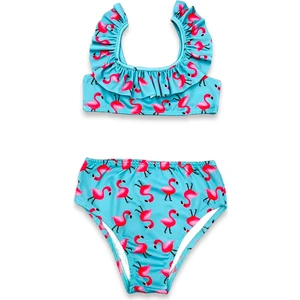 Lolli Boom Kids  Kız Çocuk Sevilen Çizgi Karakterler Baskılı Yüksek Bel Fırfırlı Bikini Takımı
