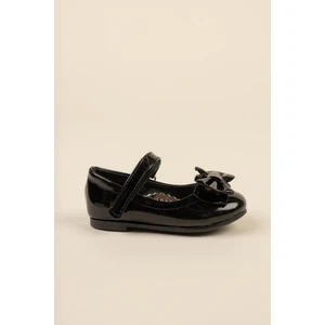 Fiyonklu Siyah Bebe Ayakkabı