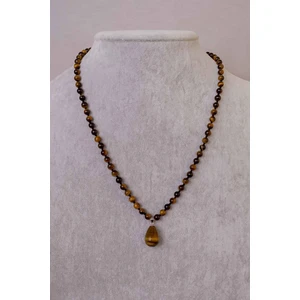 Dünya Doğal Taş Kaplan Gözü Taşı Kolye