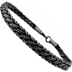 Söğütlü Silver Gümüş Tamamen El Işçiliği Kazaziye İşlemeli Örgülü Erkek Bileklik