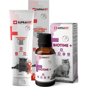 Set-1 Kısırlaştırılmış Kedi Malt Macunu 100 gr + Biotine Tüy Dökülmesi Engelleyici Damla 100 ml