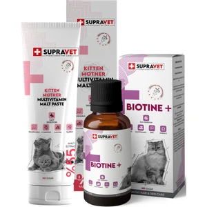 Set-2 Anne Yavru Kedi Malt Macunu 100 gr + Biotine Tüy Dökülmesi Engelleyici Damla 100 ml