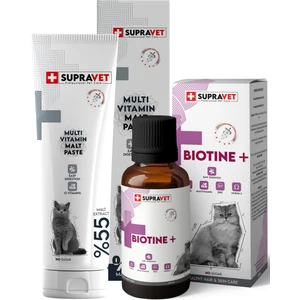 Set-04 Multi Vitaminli Kedi Malt Macunu 100 gr + Biotine Tüy Dökülmesi Engelleyici Damla 100 ml