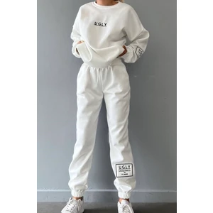 Amor Man Özel Tasarım Ugly Baskılı Tam Kışlık %100 Pamuk Dış Mekan Kadın Eşofman Takımı