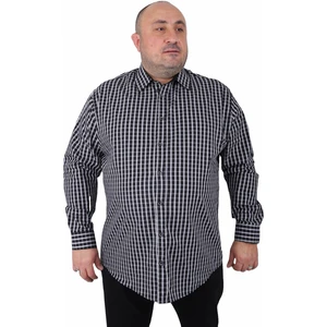 Büyük Beden Erkek  Black Square Gömlek 23363 Siyah