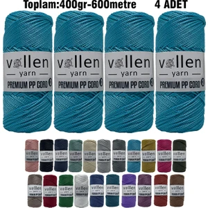 Vollen Yarn 600M Polyester Makrome Ipi, Supla Ipi, Çanta Ipi, Bileklik IPI,MAKRAME,1.5MM-400GR