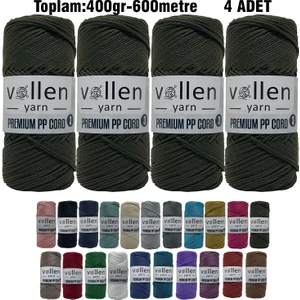 Vollen Yarn 600M Polyester Makrome Ipi, Supla Ipi, Çanta Ipi, Bileklik IPI,MAKRAME,1.5MM-400GR