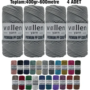 Vollen Yarn 600M Polyester Makrome Ipi, Supla Ipi, Çanta Ipi, Bileklik IPI,MAKRAME,1.5MM-400GR