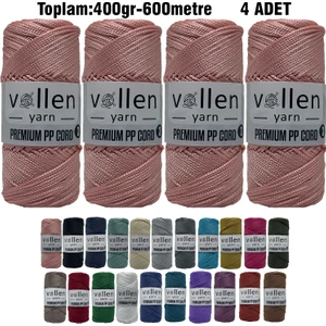 Vollen Yarn 600M Polyester Makrome Ipi, Supla Ipi, Çanta Ipi, Bileklik IPI,MAKRAME,1.5MM-400GR