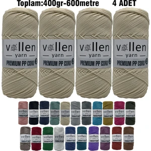Vollen Yarn 600M Polyester Makrome Ipi, Supla Ipi, Çanta Ipi, Bileklik IPI,MAKRAME,1.5MM-400GR