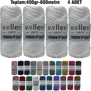 Vollen Yarn 600M Polyester Makrome Ipi, Supla Ipi, Çanta Ipi, Bileklik IPI,MAKRAME,1.5MM-400GR