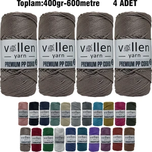 Vollen Yarn 600M Polyester Makrome Ipi, Supla Ipi, Çanta Ipi, Bileklik IPI,MAKRAME,1.5MM-400GR