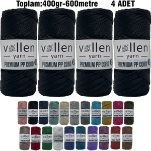 Vollen Yarn 600M Polyester Makrome Ipi, Supla Ipi, Çanta Ipi, Bileklik IPI,MAKRAME,1.5MM-400GR