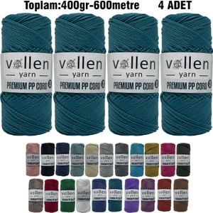 Vollen Yarn 600M Polyester Makrome Ipi, Supla Ipi, Çanta Ipi, Bileklik IPI,MAKRAME,1.5MM-400GR