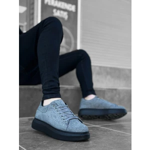 BA0547 Boa Kalın Yüksek Taban Gri Siyah Süet Bağcıklı Spor Erkek Ayakkabı