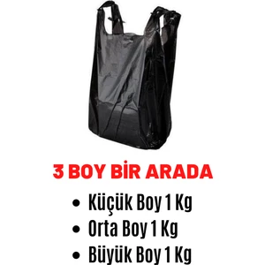 Siyah Kulplu Poşet ( 3 Boy Bir Arada)