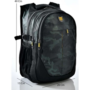 1553-2235 Unisex Anatomik Yarasa Sırt Okul Çantası - NKT01553-HAKI-TEK Ebat