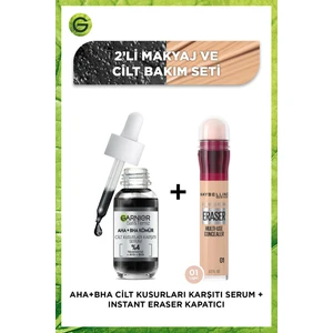 Garnier aha Bha Cilt Kusurları Karşıtı Siyah Serum + Maybelline New York Instant Age Eraser 01 Light