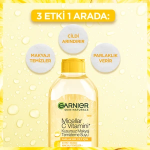 Garnier c Vitamini Parlak Aydınlatıcı Göz Kremi 15ML + Süper Aydınlatıcı Serum 30ML + Makyaj Temizleme Suyu