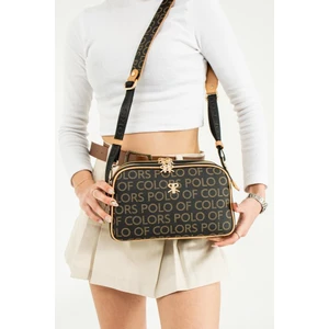 Impolo Lili Siyah Kamel Empirme Baskı Üç Gözlü Kadın Omuz Çantası 17X28 Ebatında