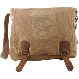 Old Cotton Cargo Camel Renk Vintage Model Unisex Omuz Çantası-Laptop ÇANTASI-8045