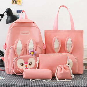 Tavşan Detaylı Çanta Seti-5 Parçalı Set (Yurt Dışından)