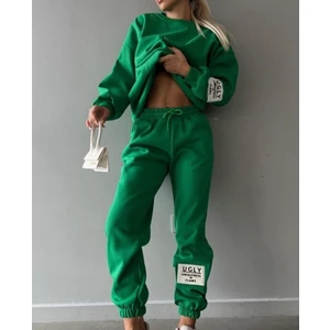 Amor Man Özel Tasarım Ugly Baskılı Tam Kışlık %100 Pamuk Yeni Trend Dış Mekan Kadın Eşofman Takımı