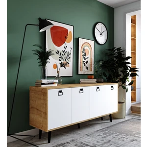 VM VERTEX MOBİLYA Mirza Modern Konsol 180 cm Safir Meşe - Beyaz