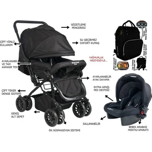 Let's Go Baby Çift Yönlü Travel Sistem Bebek Arabası + Bebek Bakım Çantası + Yağmurluk