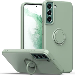 Samsung Galaxy S22 5G İçin İnce Silikon Yüzük Stand Telefon Kılıfı - Turkuaz (Yurt Dışından)