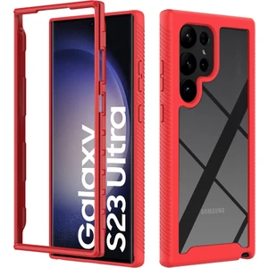 Samsung Galaxy S23 Ultra İçin Hibrit Bumper Tam Koruma Telefon Kılıfı - Kırmızı (Yurt Dışından)