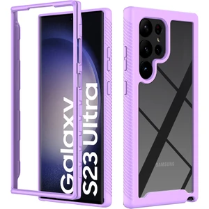 Samsung Galaxy S23 Ultra İçin Hibrit Bumper Tam Koruma Telefon Kılıfı - Mor (Yurt Dışından)