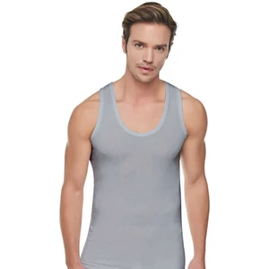 Erkek Gri 6'lı %40 Pamuk %60 Polyester Atlet