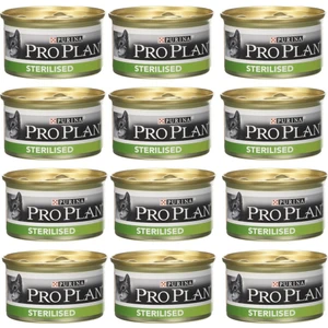 Pro Plan Sterilised Ton Balıklı ve Somonlu Kısırlaştırılmış Yetişkin Kedi Maması Konserve 12X85 gr