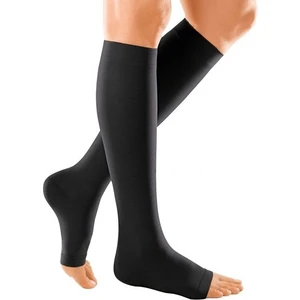 Varimed Diz Altı Pamuklu Ccl2 Orta Basınç Siyah Açık Burun Varis Çorabı