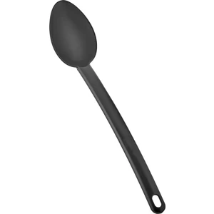 Teflon Kepçe Kaşık Kevgir Spatula Servis Seti-4 Parça-Siyah