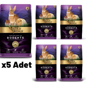 Gold Wings Premium Tavşan Hamster Kemirgen Yemi 1 kg x 6 Adet