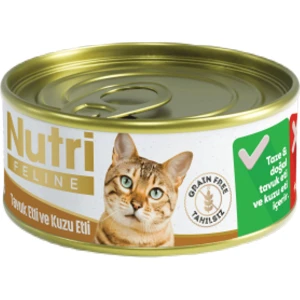 Nutri Feline Grain Free Chicken Pate with Lamb Adult Cat Tahılsız Tavuk ve Kuzu Etli Yetişkin Kediler İçin Yaş Kedi Maması 85gr
