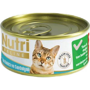 Nutri Feline Grain Free Tuna Pate with Sardine Adult Cat Tahılsız Ton Balıklı ve Sardalyalı Yetişkin Kediler İçin Yaş Kedi Maması 85gr