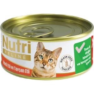 Nutri Feline Grain Free Turkey Pate with Rabbit Adult Cat Tahılsız Hindi ve Tavşan Etli Yetişkin Kediler İçin Yaş Kedi Maması 85gr
