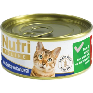 Nutri Feline Grain Free Tuna Pate with Shrimps Adult Cat Tahılsız Ton Balıklı ve Karidesli Yetişkin Kediler İçin Yaş Kedi Maması 85gr