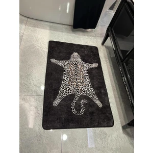 Leopar Desen Yıkanabilir Tekli Banyo Paspası
