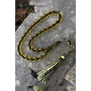 Güzel Çekimli Özel Klasik Püskül Sarı Ateş Kehribar Tesbih