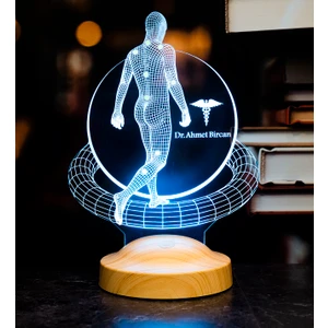 Sevgi Lambası Fizik Tedavi Doktoru, Fizyoterapist, Doktor Hediyesi 3D LED Lamba