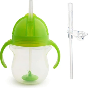 Tıklama Kilitli Uçlu Pipetli Alıştırma Bardağı, 6AY+, 207ML, Yeşil,&yedek Pipet  1 Adet