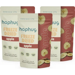 HapHug 3'lü Paket Freeze Dried (Dondurularak Kurutulmuş) Elma - Freeze Dry Meyve Kurusu 3x20gr