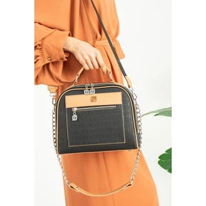 Just Polo Siyah Taba Yeni Sezon Orta Boy 4 Bölmeli Omuz ve Çapraz Çantası 24X29CM MDS4025