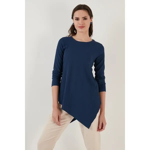 Bisiklet Yaka Esnek Dokulu Asimetrik Bluz Bayan Bluz 5864971
