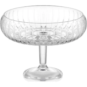 El Yapımı Cam Ayaklı Küçük Linea Sunum Çanak 24X16 cm